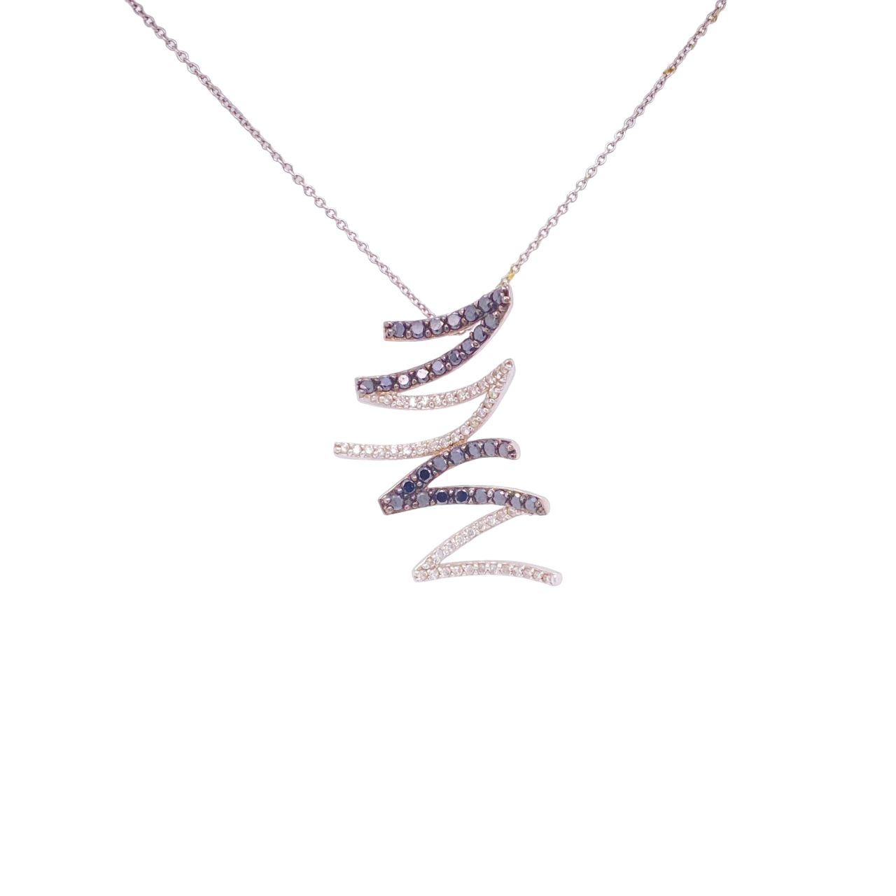 Black Diamond Pendant 14 Karat White Gold 0.70 Carats
