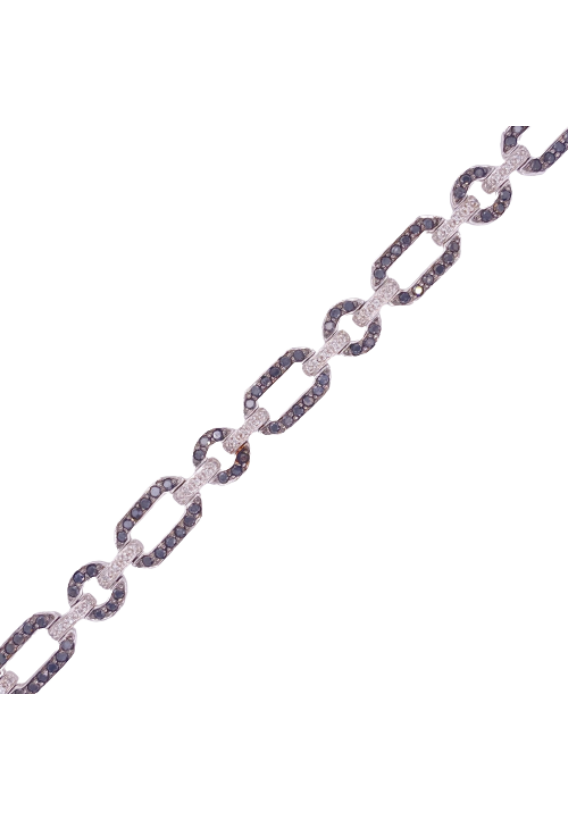 Black Diamond Bracelet 14 Karat White Gold 2.93 Carats