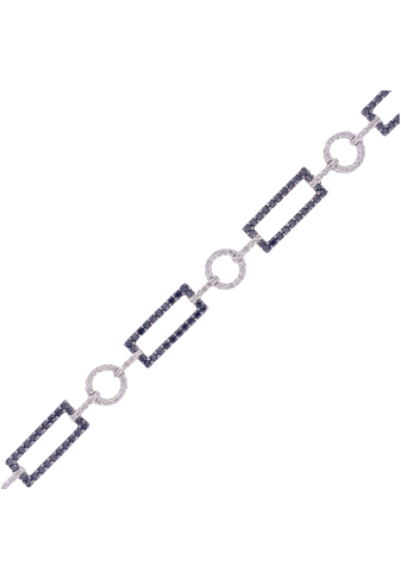 Black Diamond Bracelet 14 Karat White Gold 2.19 Carats
