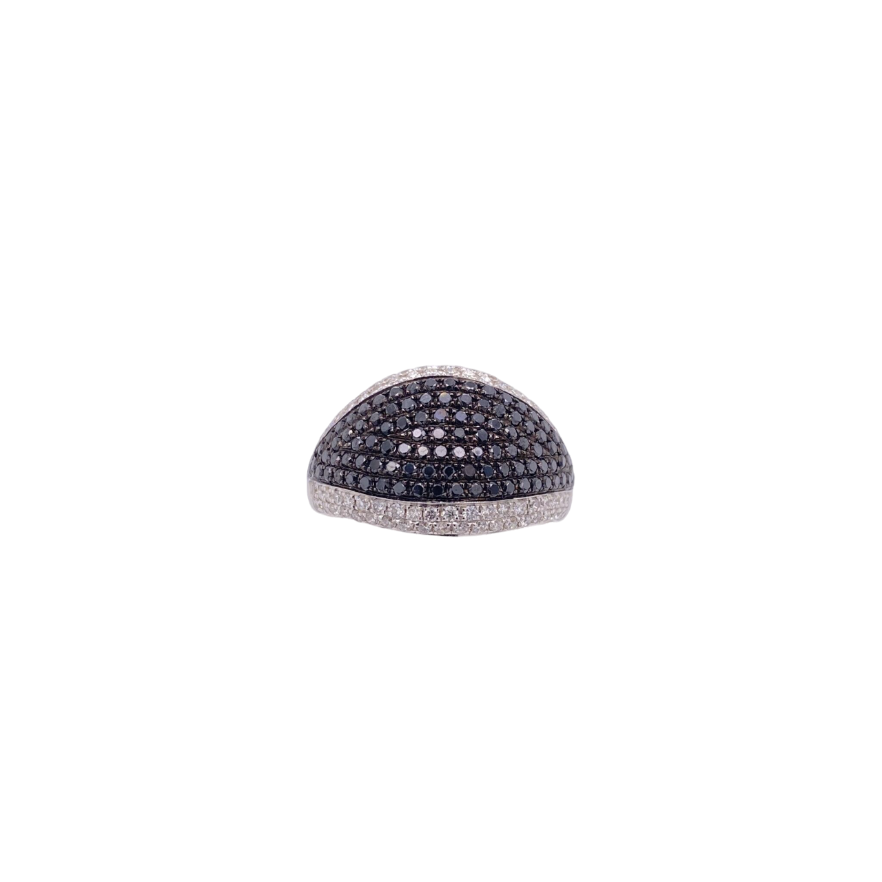 Black Diamond Ring 18 Karat White 0.73 Carats