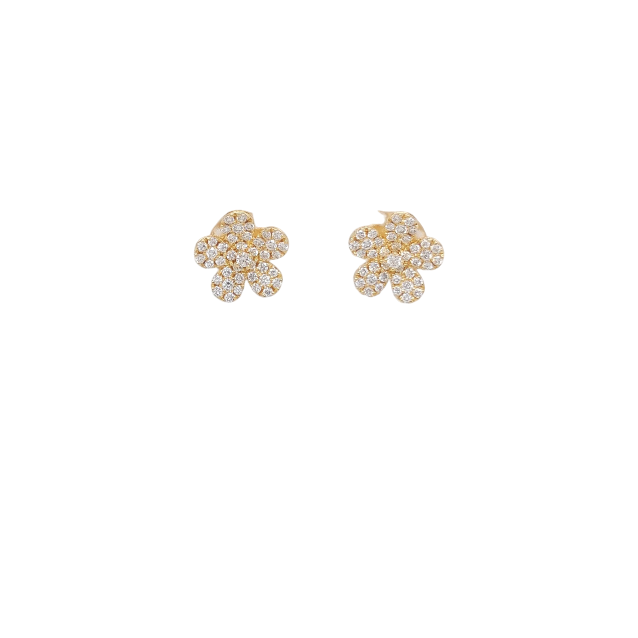 Ladies Diamond Flower Stud Earrings 0.53 Carats