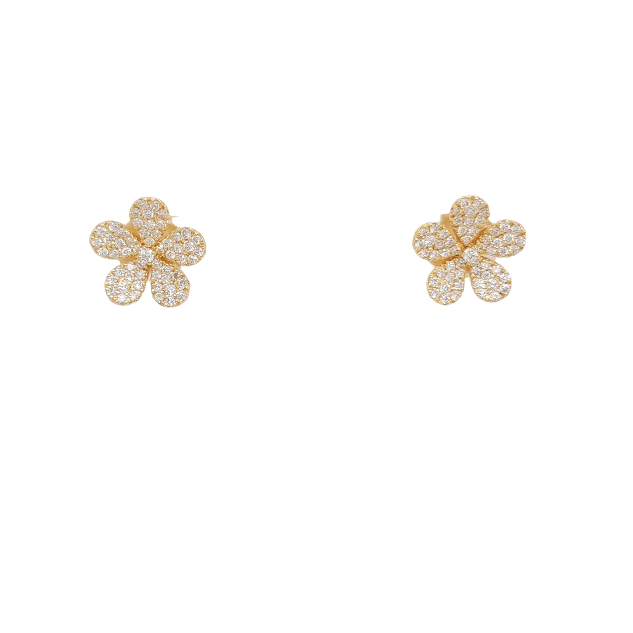 Ladies Diamond Flower Stud Earrings 1.25 Carats