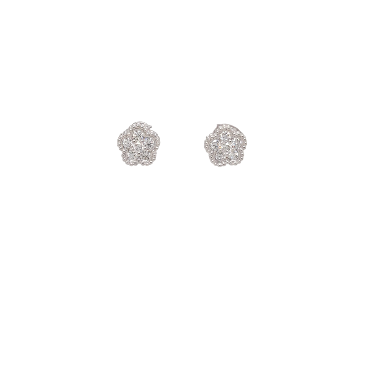 Ladies Diamond Flower Stud Earrings 0.54 Carats