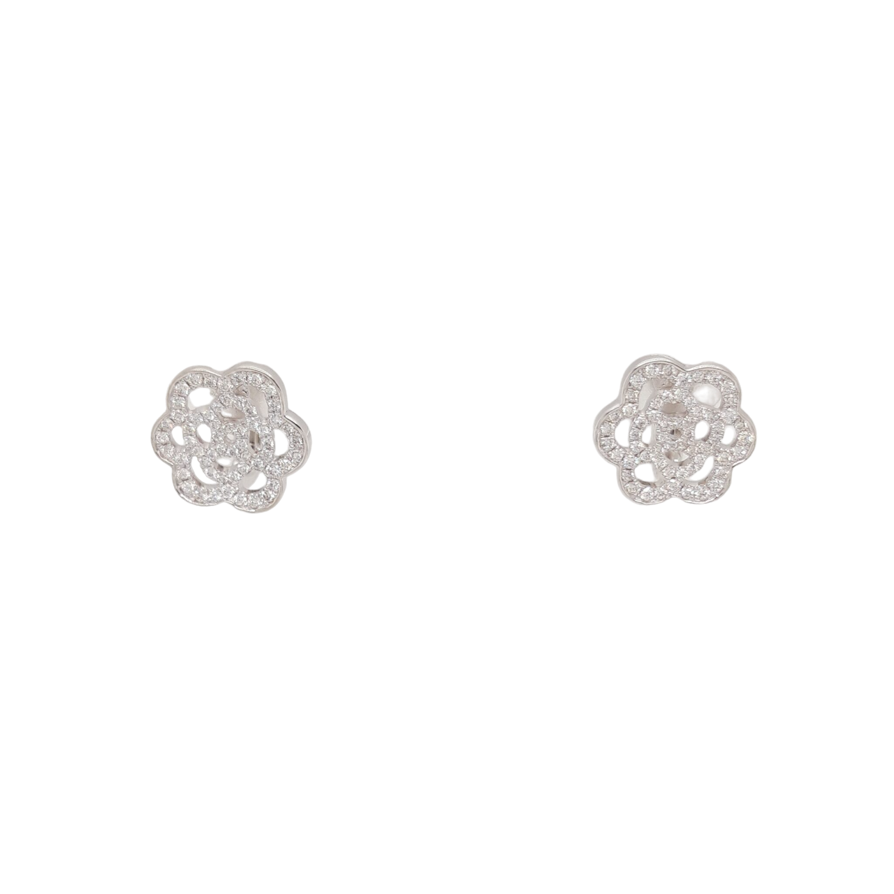 Ladies Diamond Rose Earrings 0.49 Carats