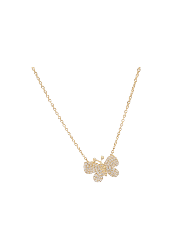 Ladies Diamond Butterfly Necklace 0.71 Carats