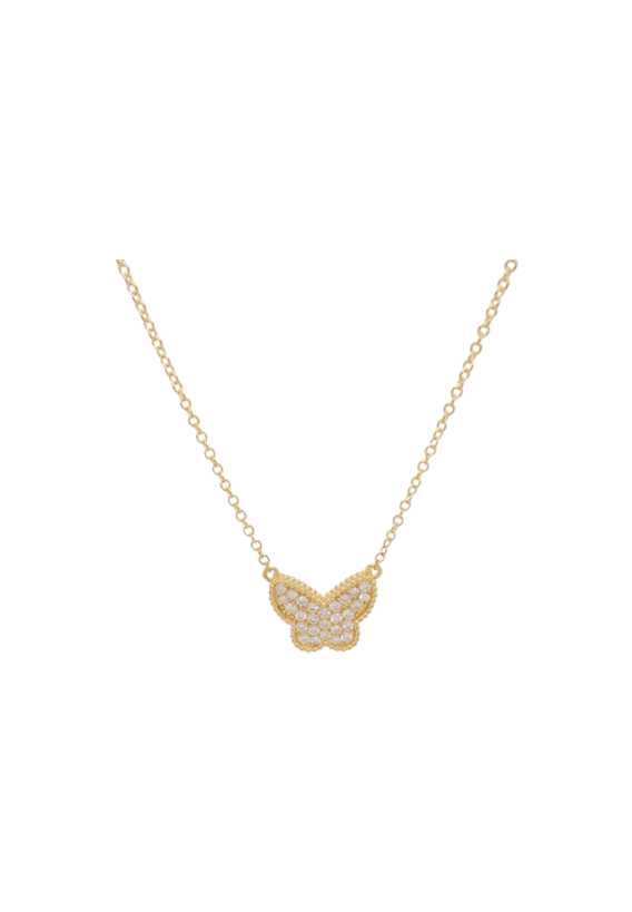 Ladies Diamond Butterfly Necklace 0.29 Carats