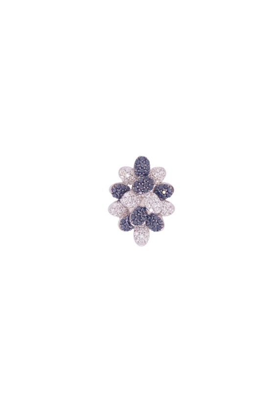 Black Diamond Pendant 18 Karat Black White Gold 0.76 Carats