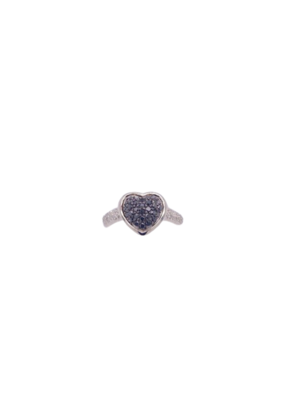 Black Diamond Ring 14 Karat White Gold 0.35 Carats