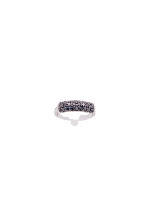 Black Diamond Ring 14 Karat White Gold 0.50 Carats