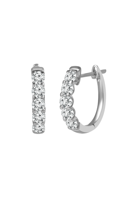 Ladies Diamond Hoop Earrings 1.00 Carats