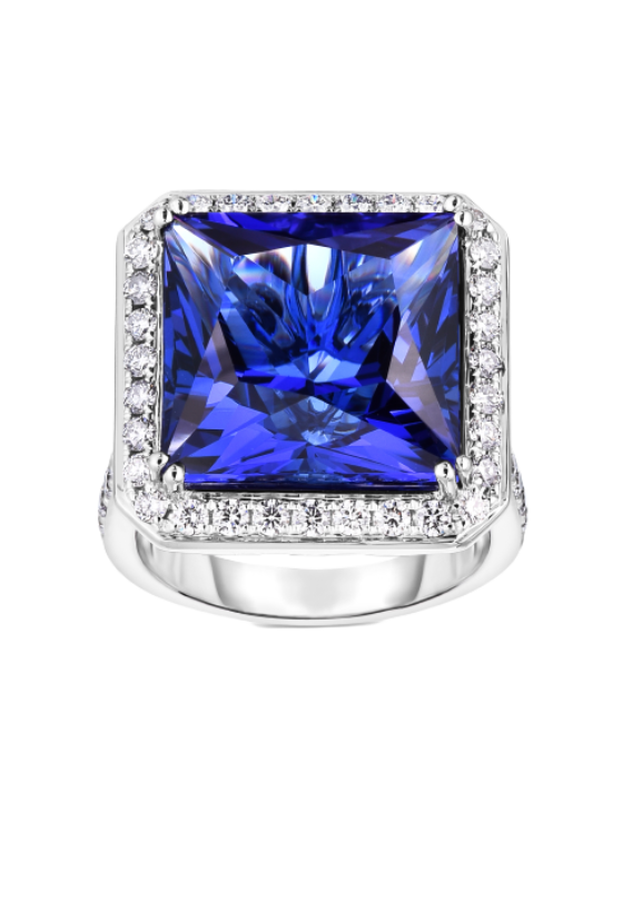 Ladies Tanzanite and Diamond Ring 17.11 Carat Tanzanite Stone