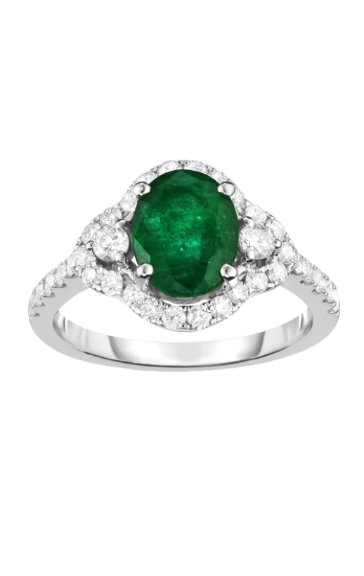 Ladies Diamond Ring with Emerald 1.71 Carats