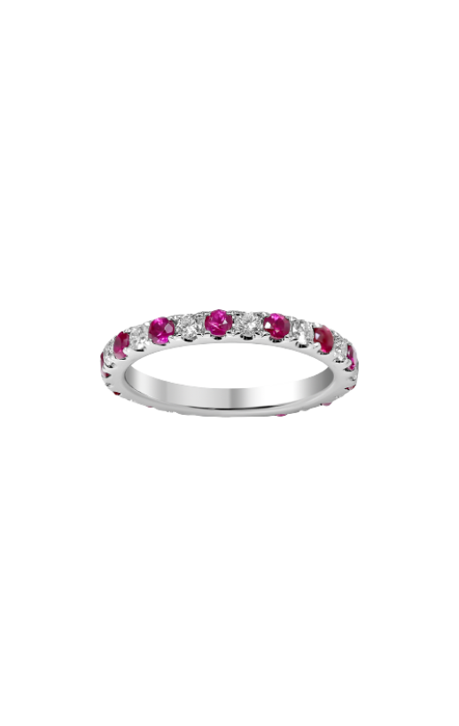 Ladies Diamond Ring with Rubies 0.77 Carats