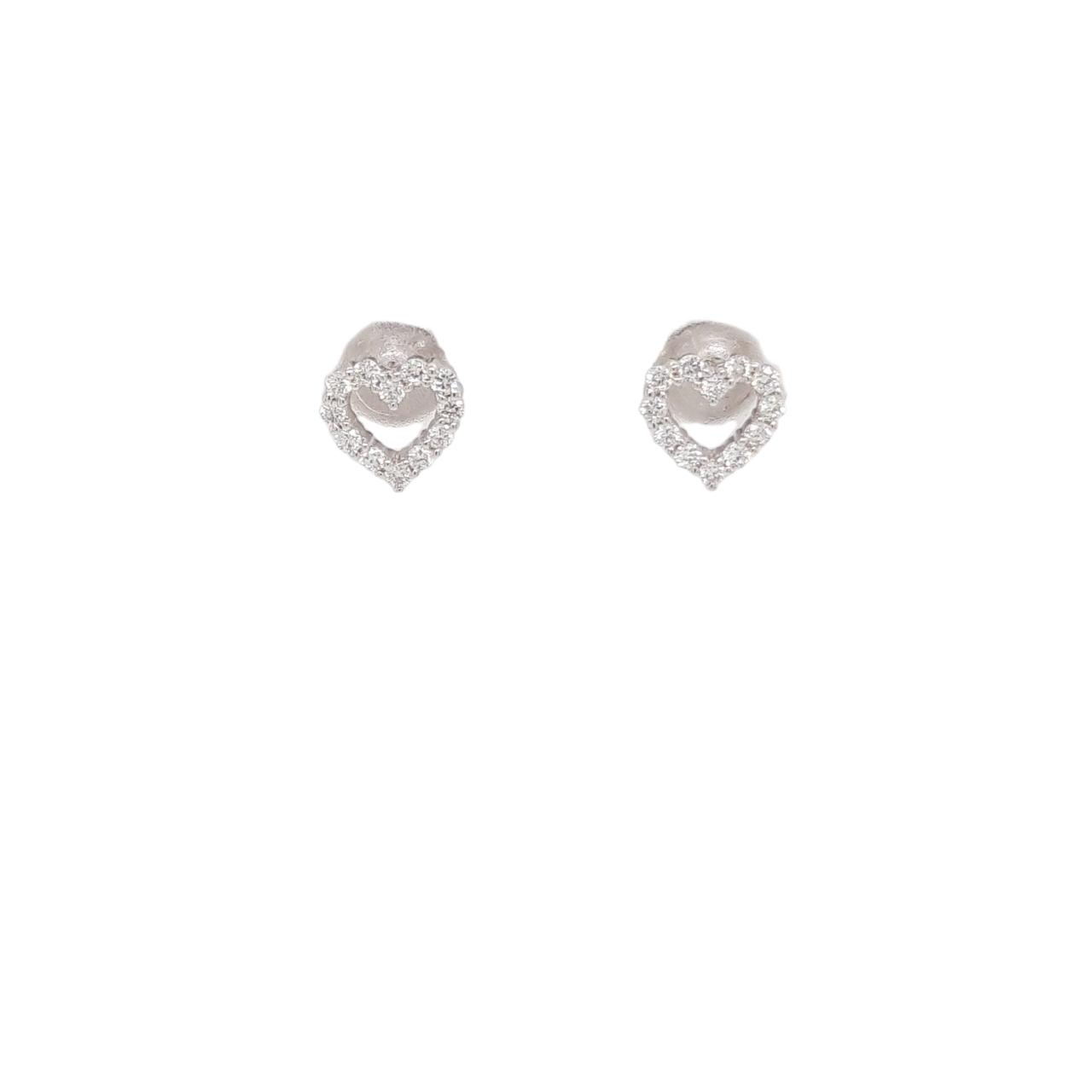 Ladies Diamond Heart Stud Earrings 0.28 Carats