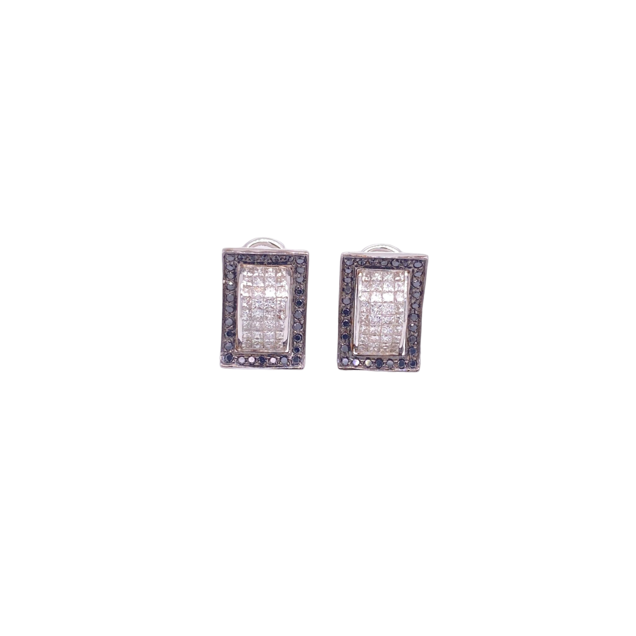 Black Diamond Earrings 18 Karat White Gold 0.66 Carats