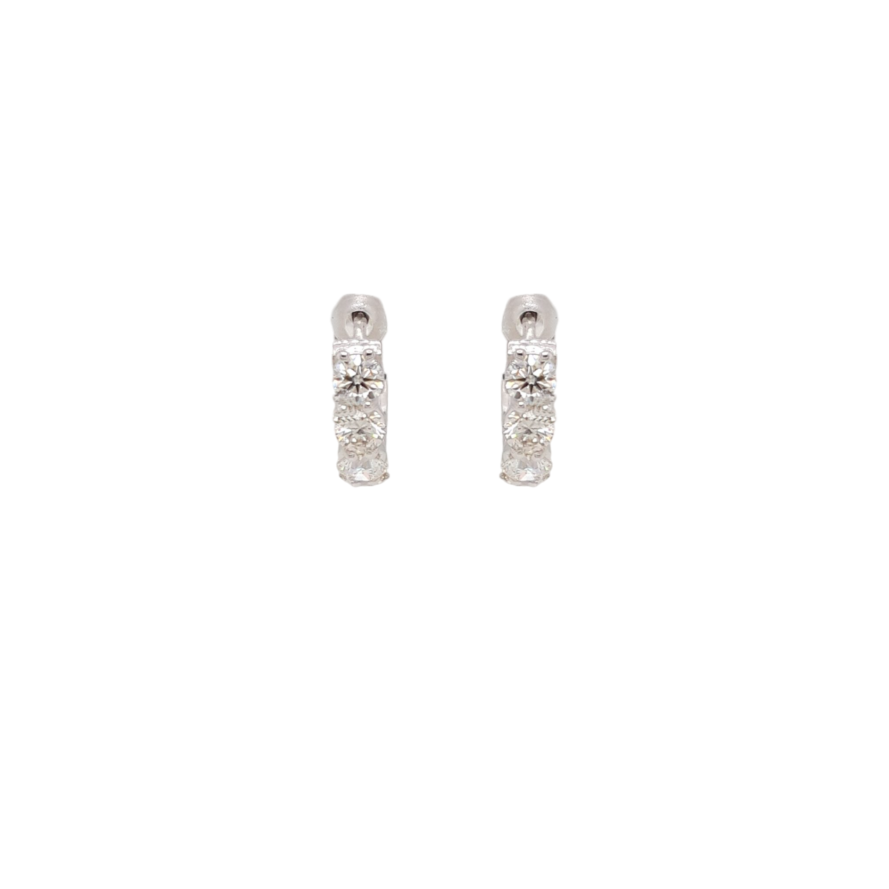 Ladies Diamond Hoop Earrings 1.60 Carats