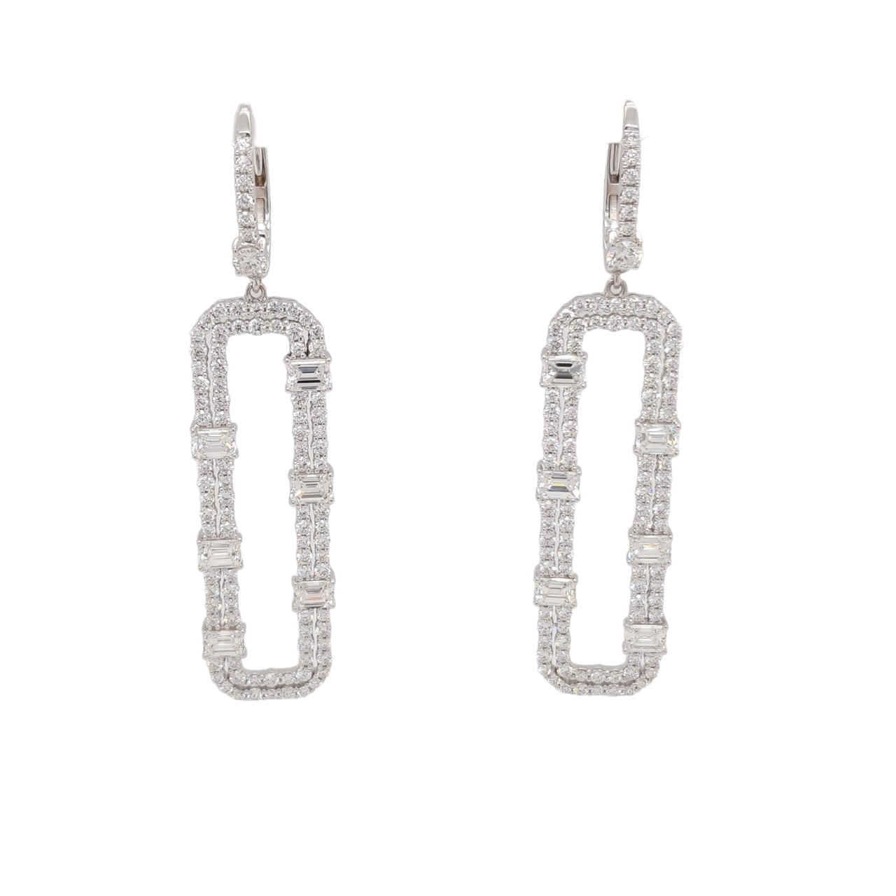 Ladies Fancy Diamond Earrings 6.97 Carats