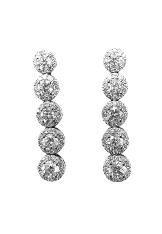 Ladies Diamond Earrings 4.12 Carats Total