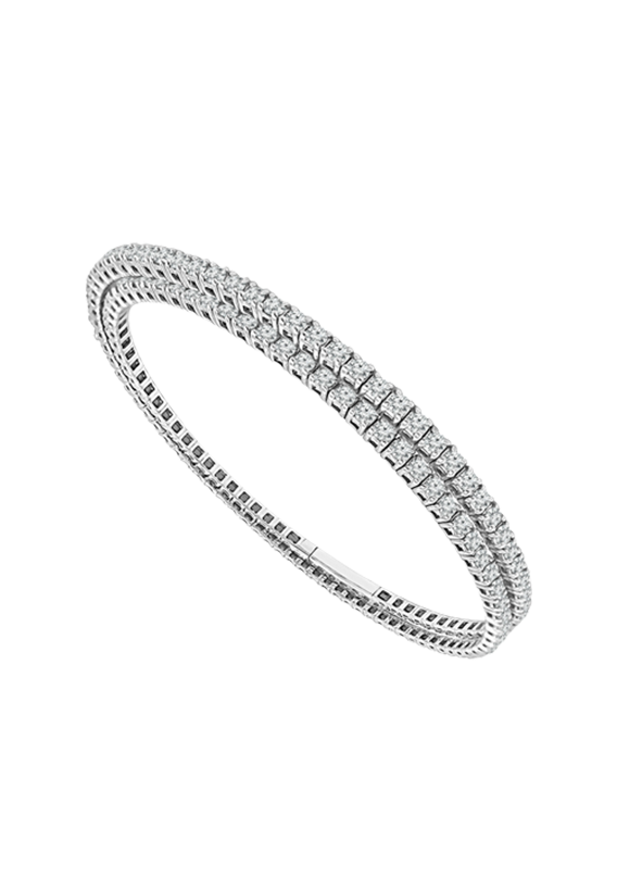 Ladies Flexible Diamond Bangle 4.00 Carats