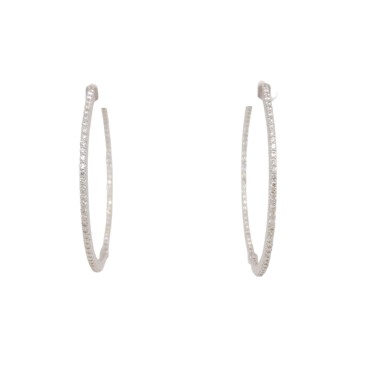 Ladies Diamond Hoop Earrings 1.50 Carats