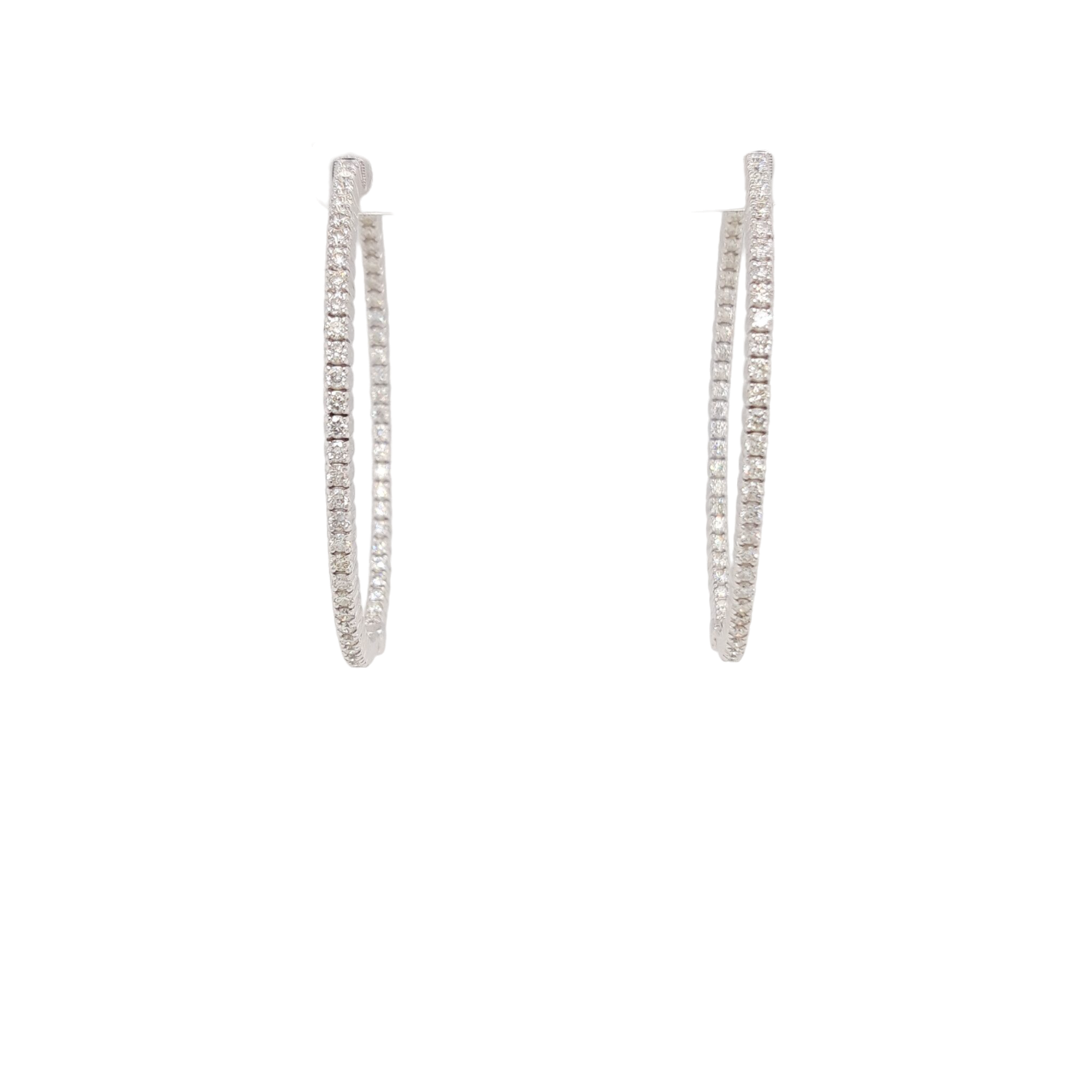 Ladies Diamond Hoop Earrings 2.50 Carats