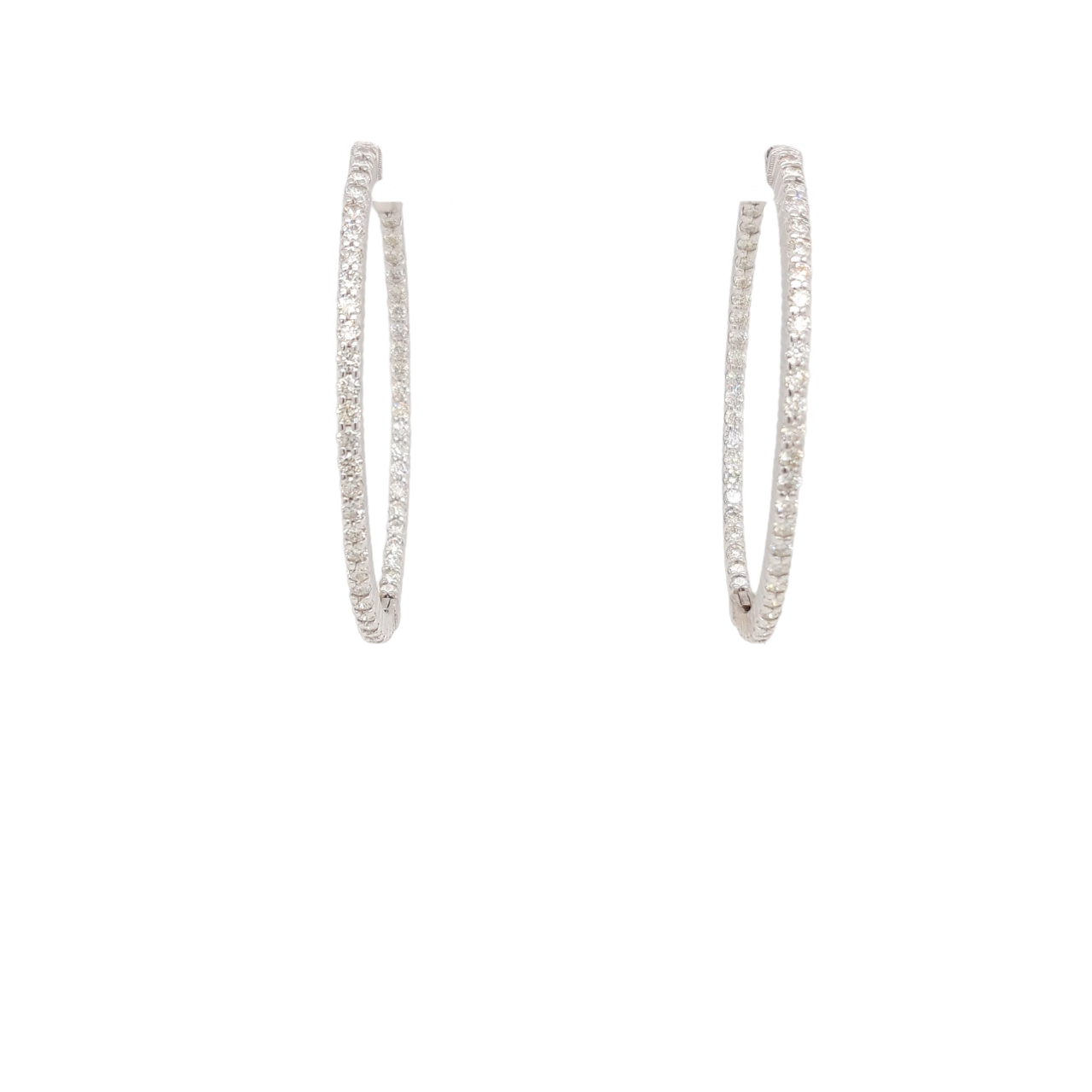 Ladies Diamond Hoop Earrings 3.00 Carats