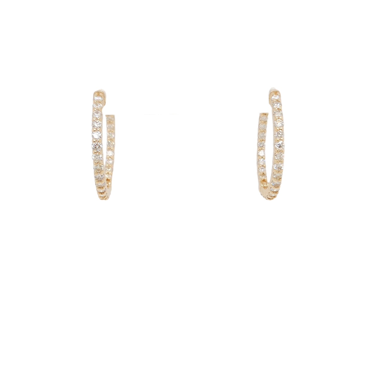 Ladies Diamond Hoop Earrings 1.50 Carats
