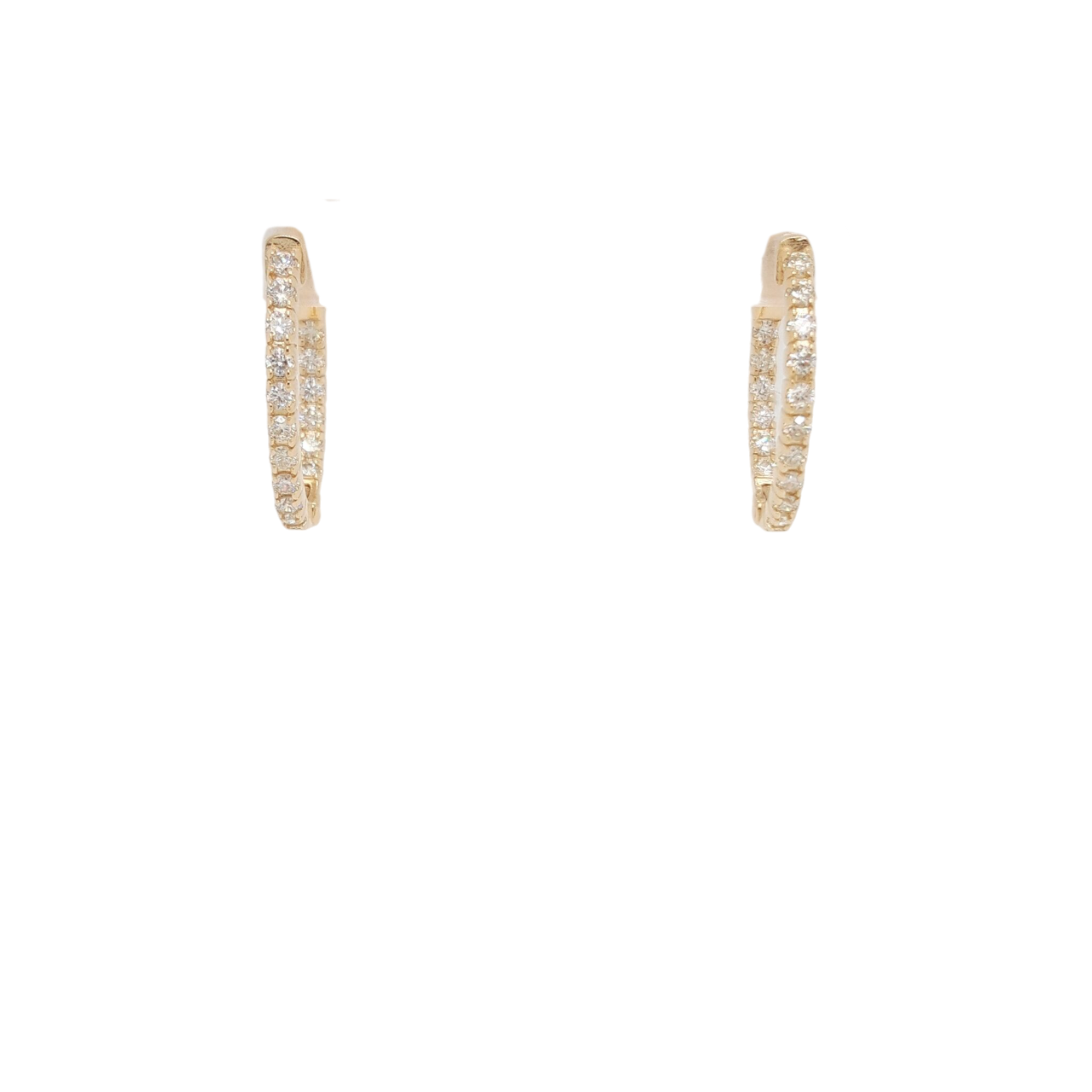 Ladies Diamond Hoops Earrings 1.00 Carat