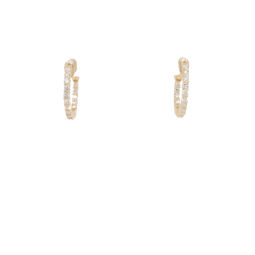 Ladies Diamond Hoops Earrings 1.00 Carat