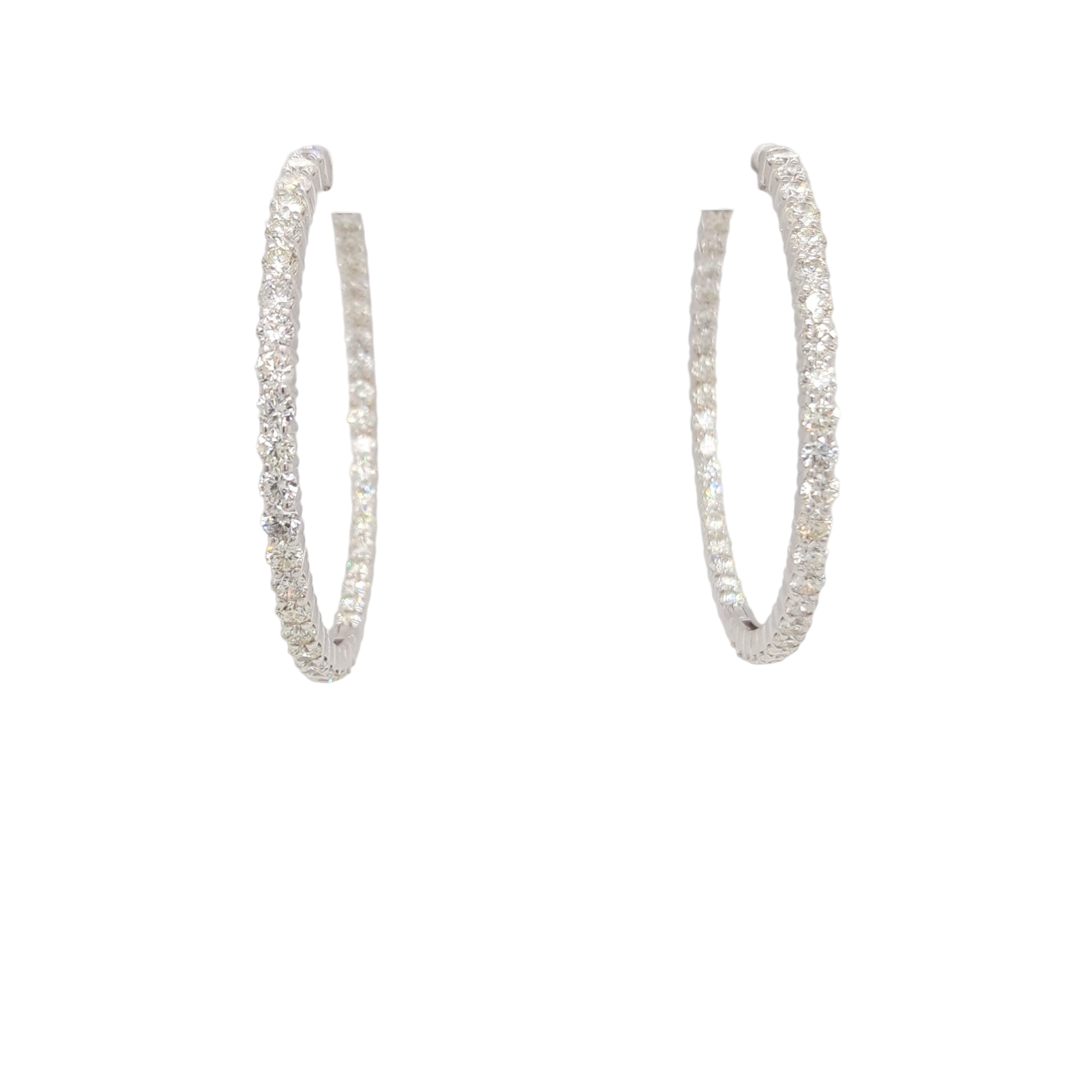 Ladies Diamond Hoop Earrings 6.00 Carats