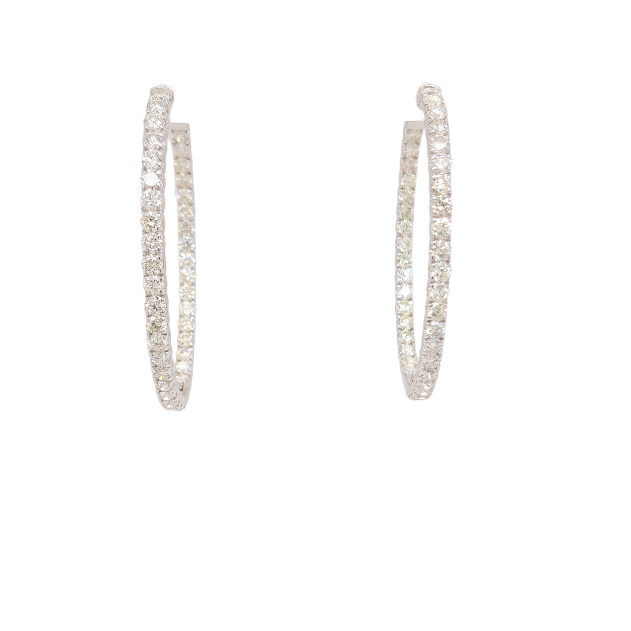 Ladies Diamond Hoop Earrings 6.00 Carats