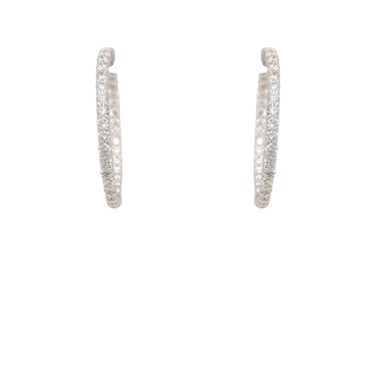 Ladies Diamond Hoop Earrings 5.00 Carats