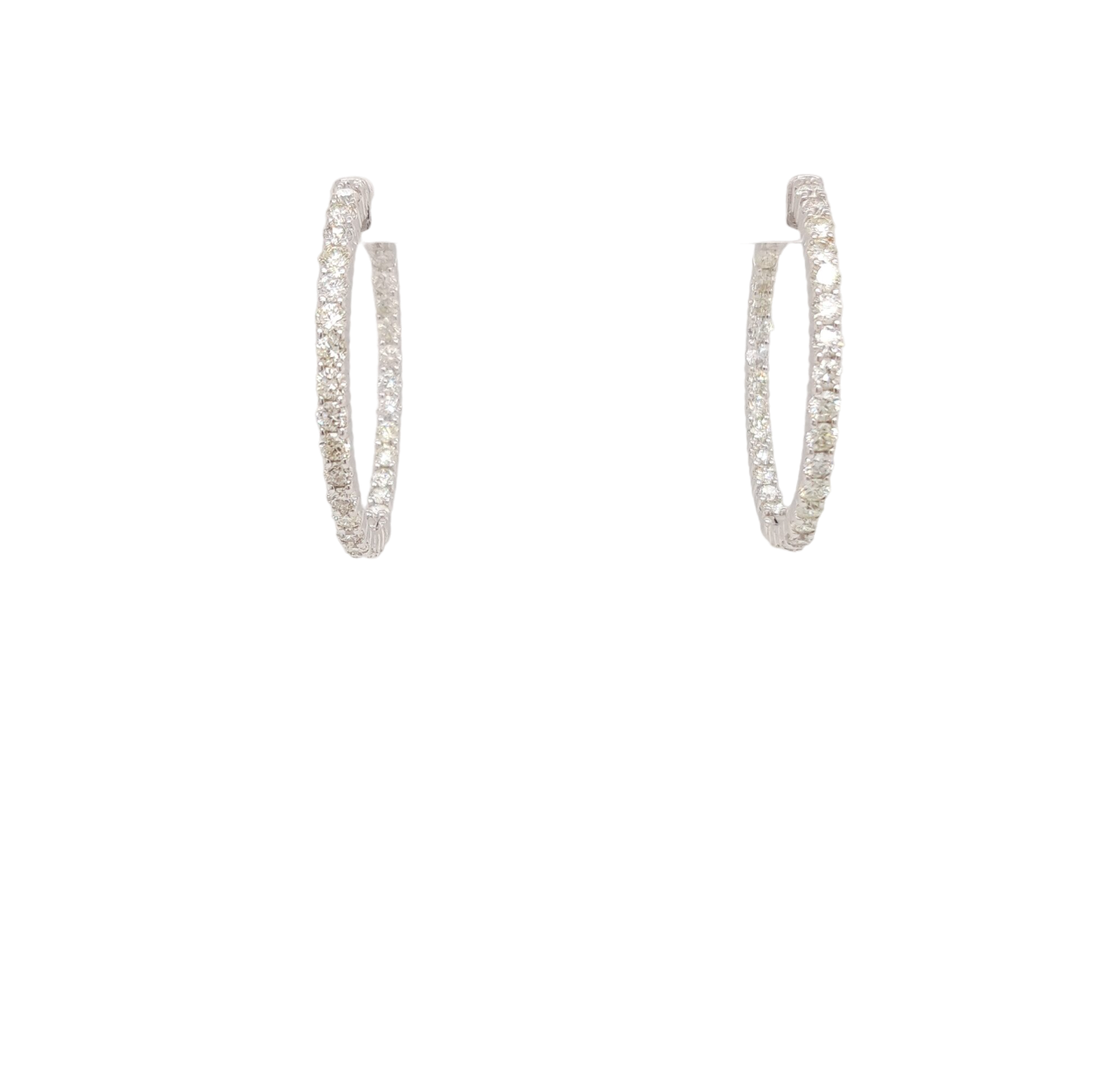 Ladies Diamond Hoop Earrings 3.00 Carats