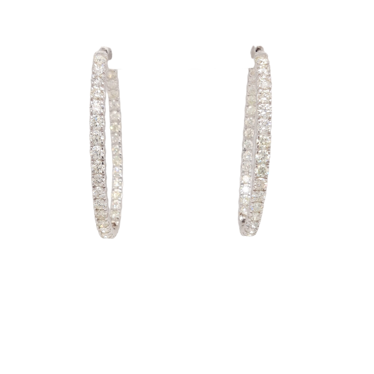 Ladies Diamond Hoop Earrings 7.00 Carats