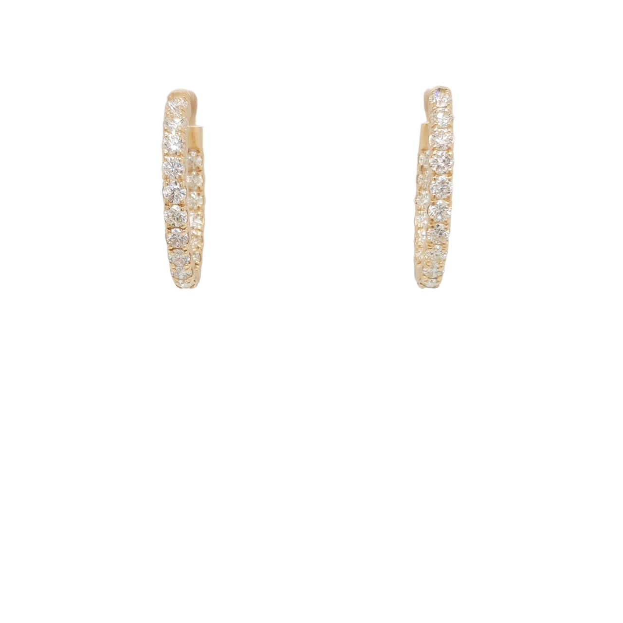 Ladies Diamond Hoop Earrings 3.50 Carats