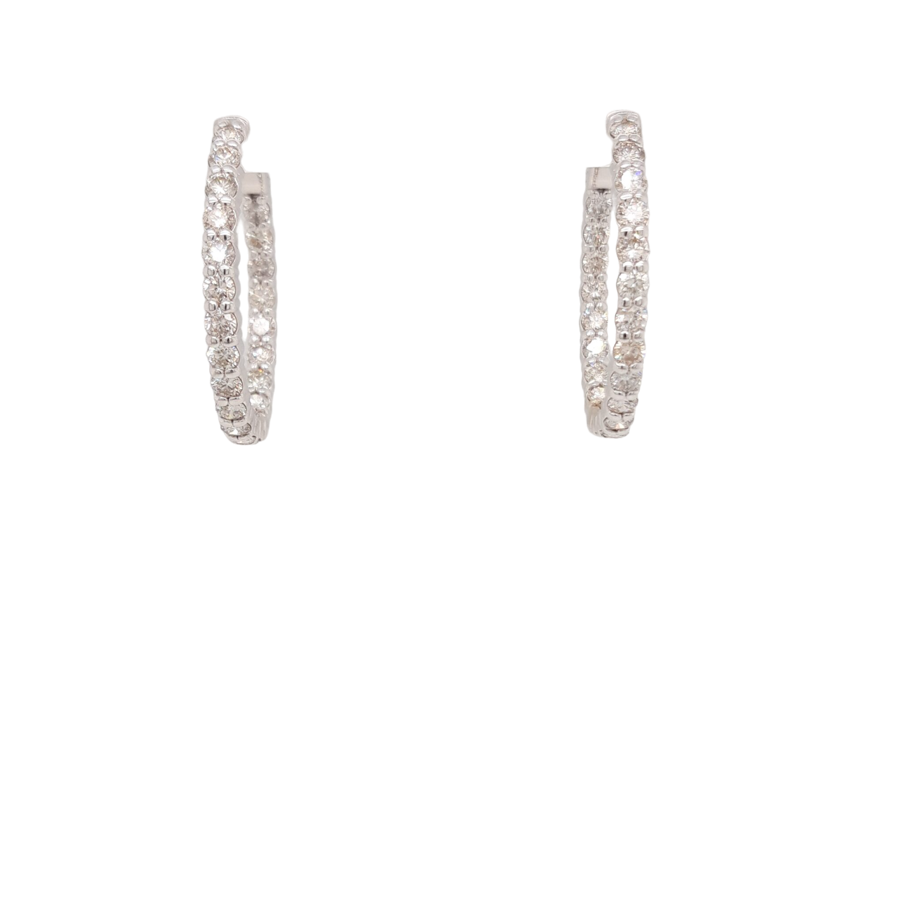 Ladies Diamond Hoop Earrings 4.00 Carats