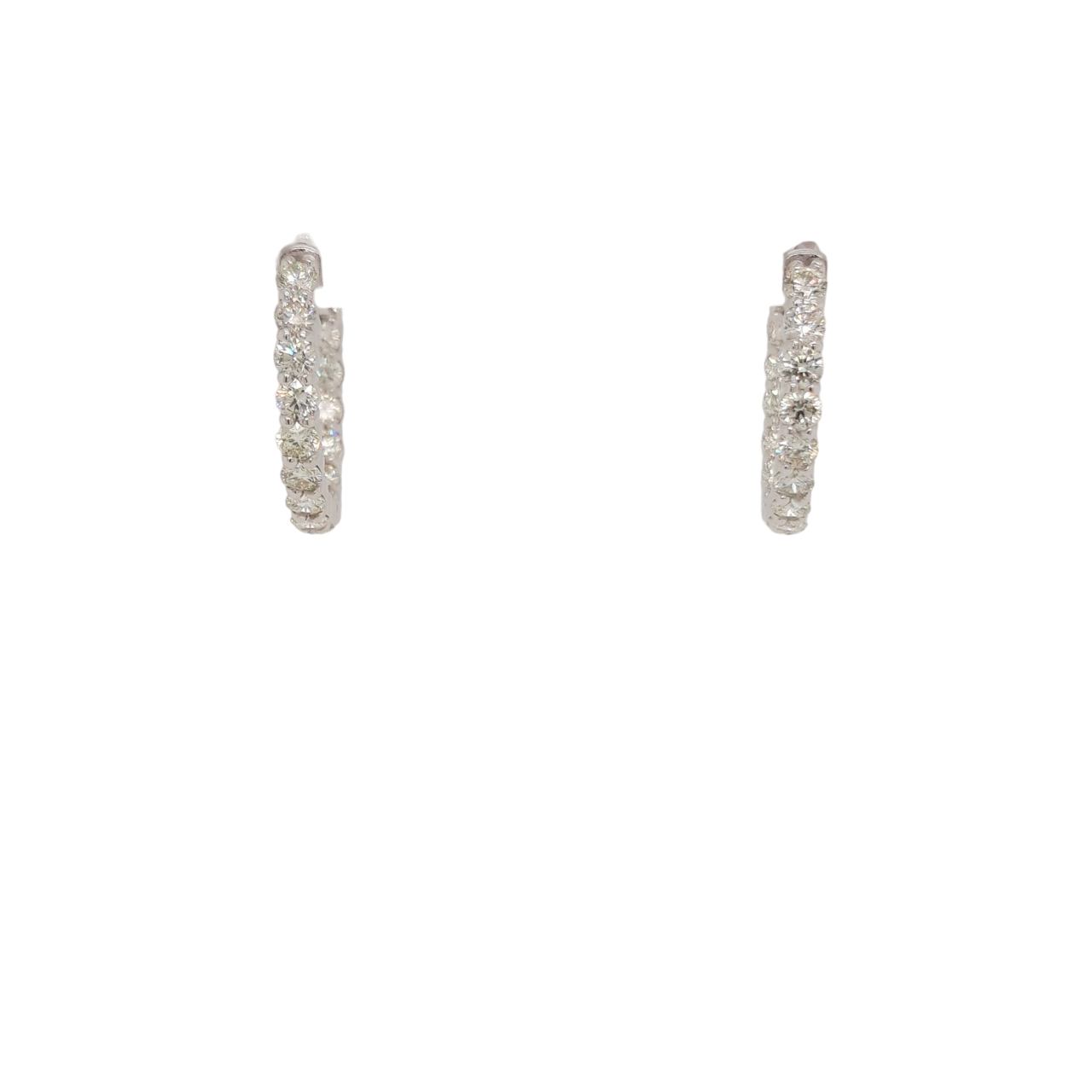 Ladies Diamond Hoop Earrings 2.50 Carats