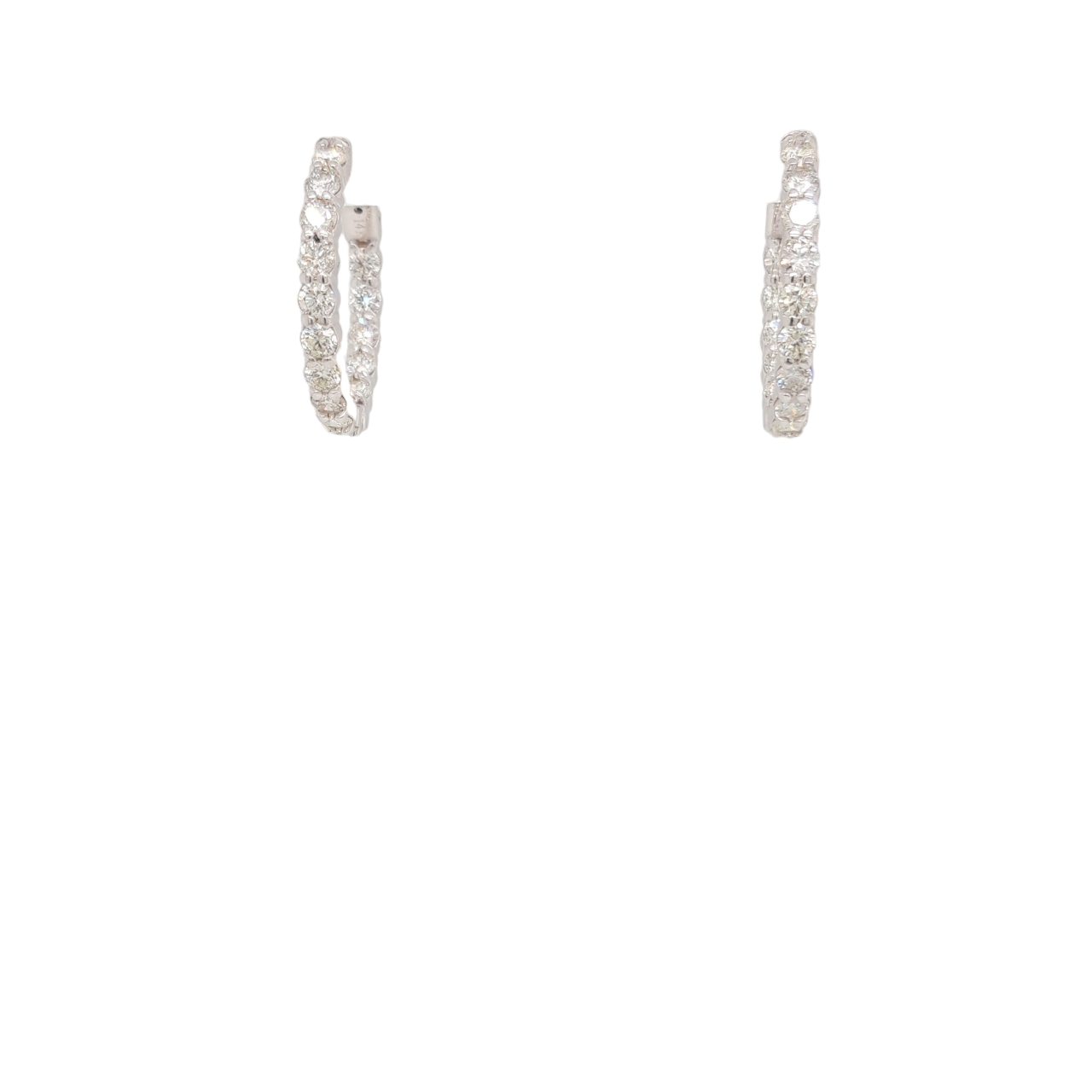 Ladies Diamond Hoop Earrings 2.50 Carats