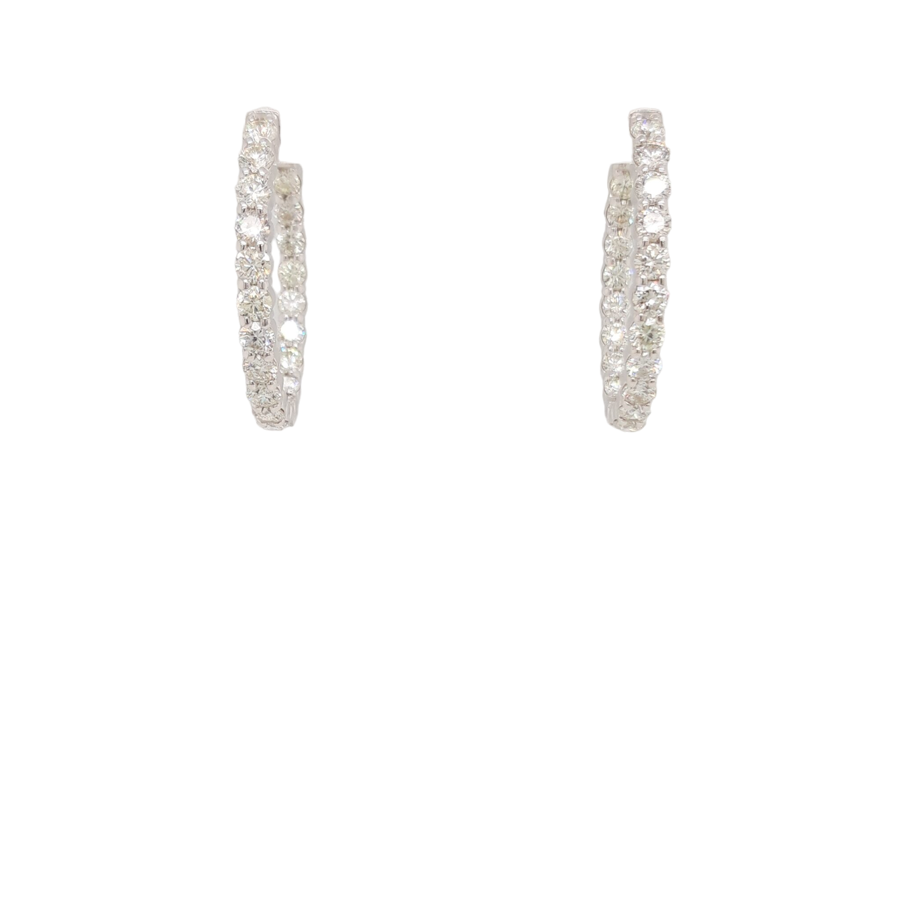 Ladies Diamond Hoop Earrings 5.00 Carats