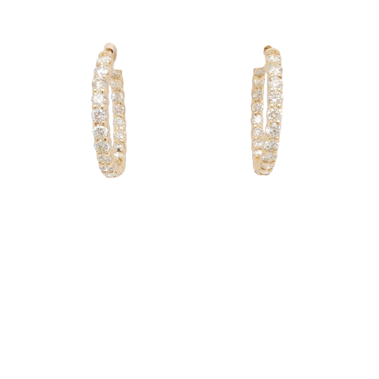 Ladies Diamond Hoop Earrings 5.00 Carats