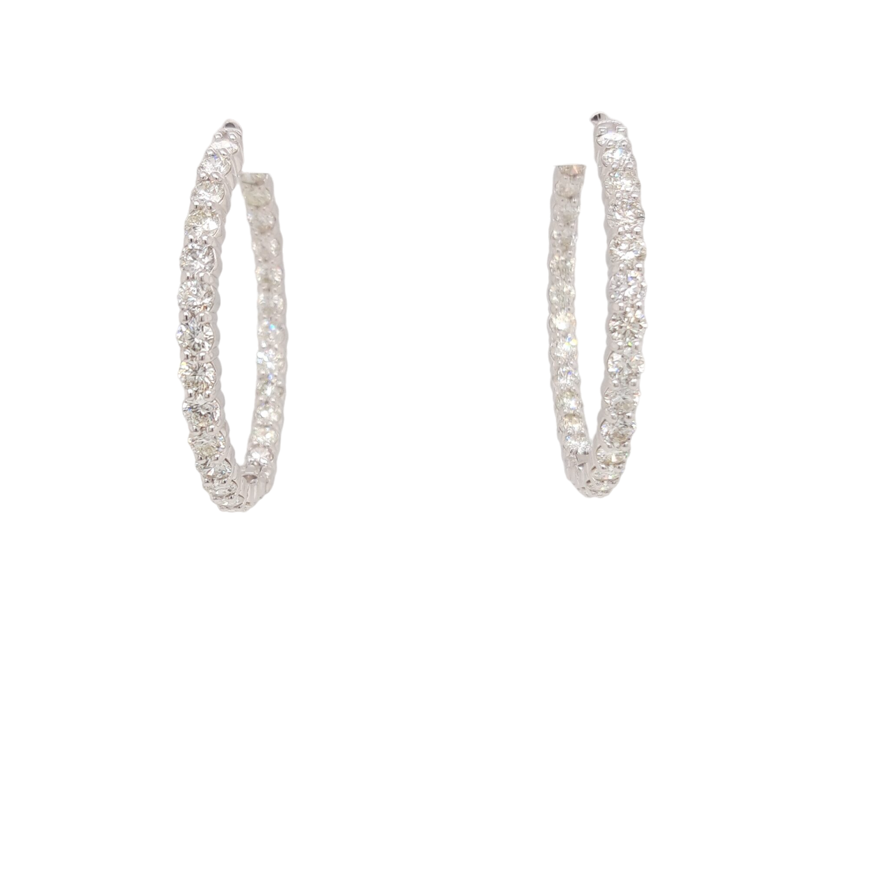 Ladies Diamond Hoop Earrings 7.00 Carats