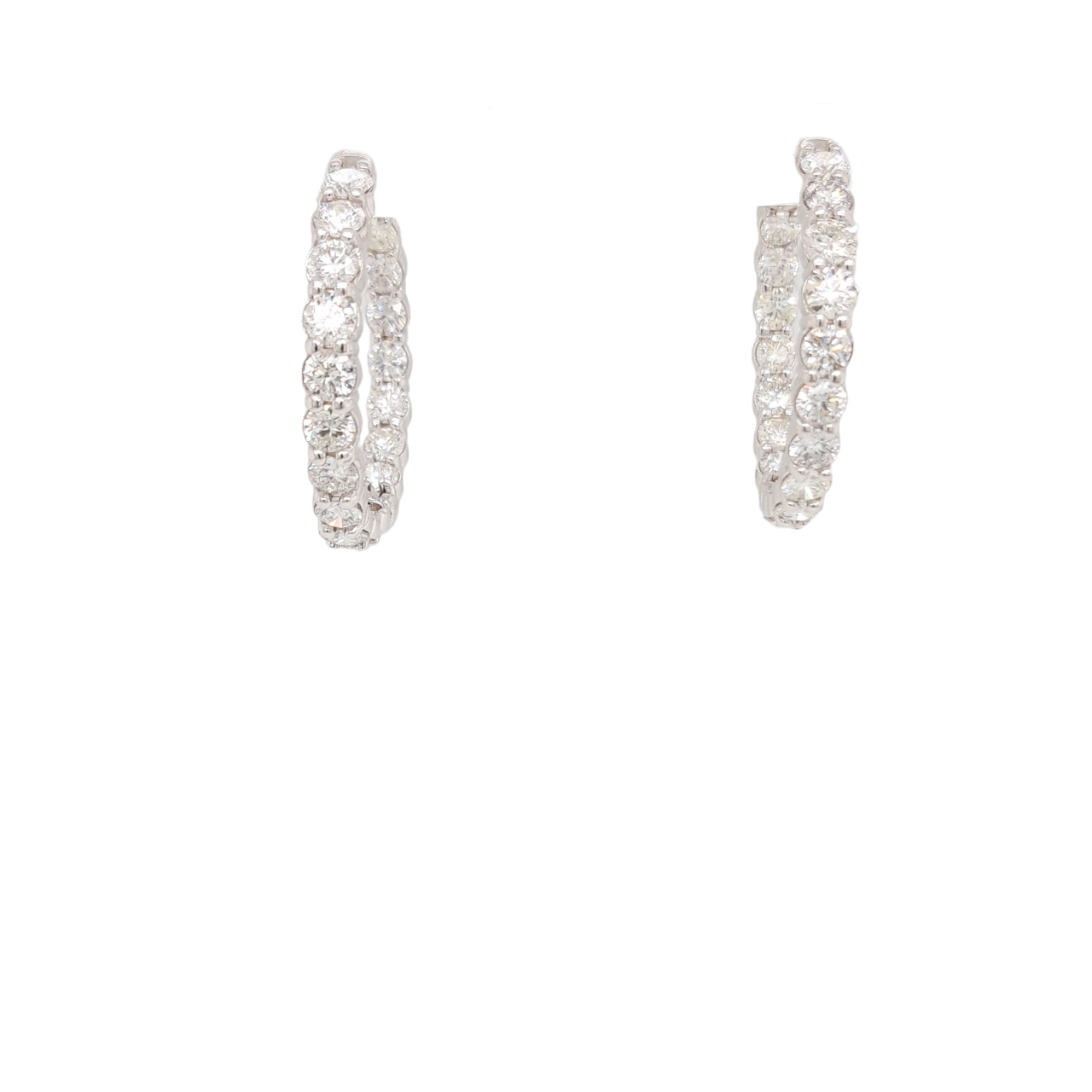 Ladies Diamond Hoop Earrings 7.00 Carats