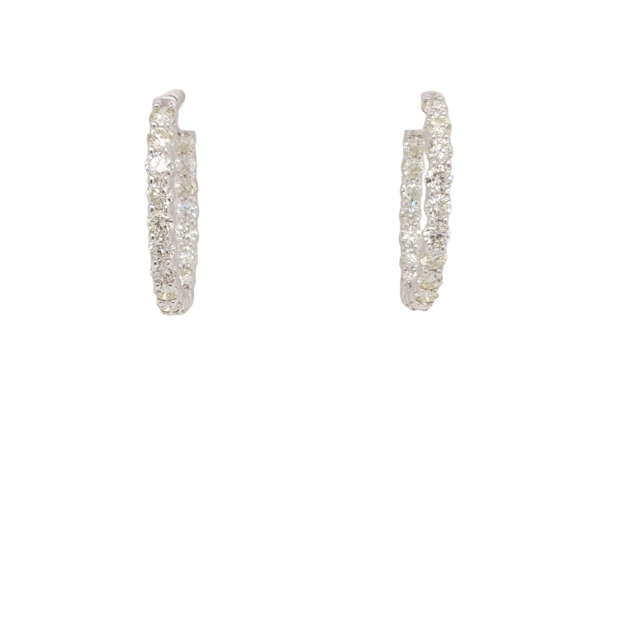 Ladies Diamond Hoop Earrings 6.00 Carats