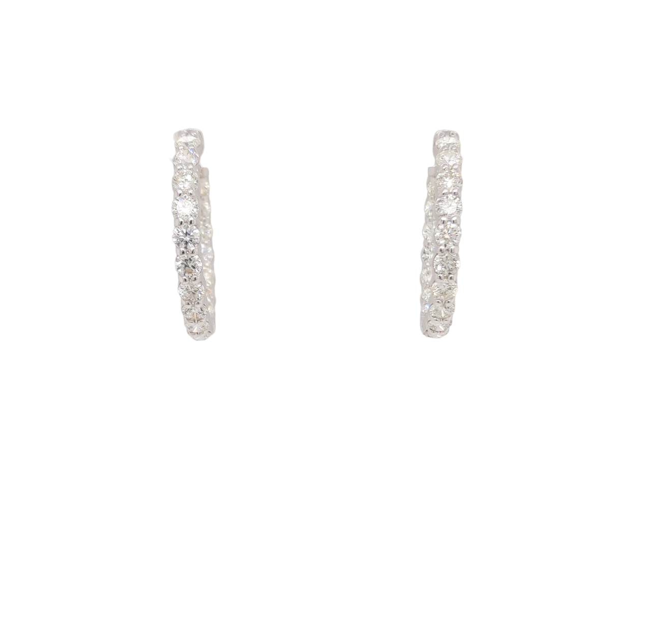 Ladies Diamond Hoop Earrings 6.00 Carats