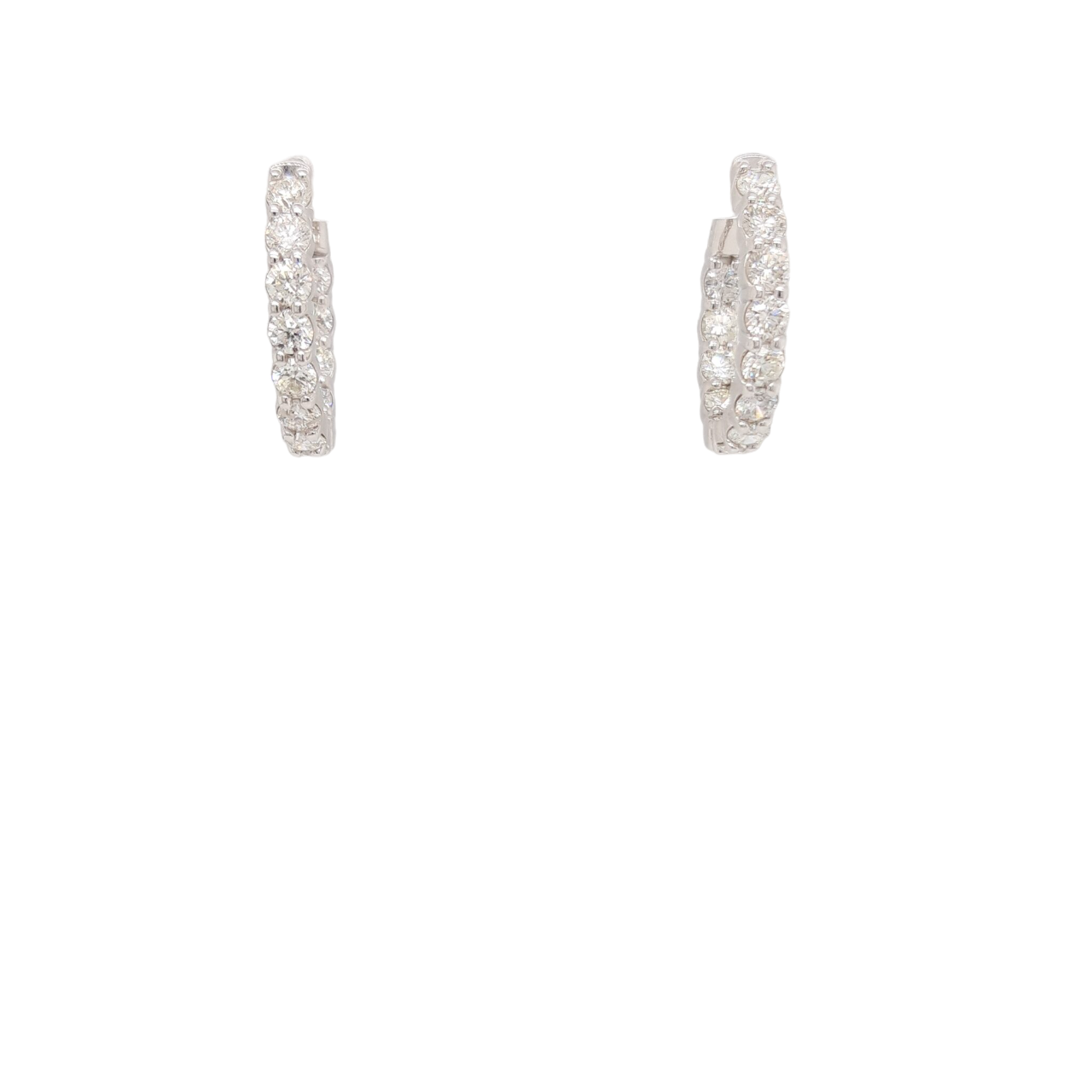 Ladies Diamond Hoop Earrings 3.50 Carats