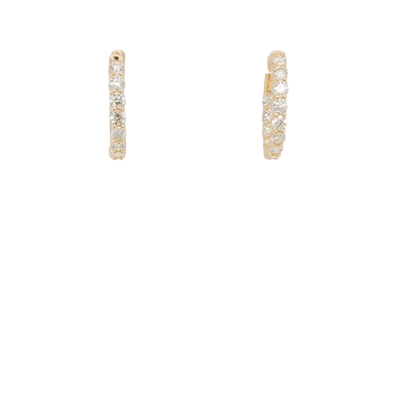Ladies Diamond Hoop Earrings 3.50 Carats