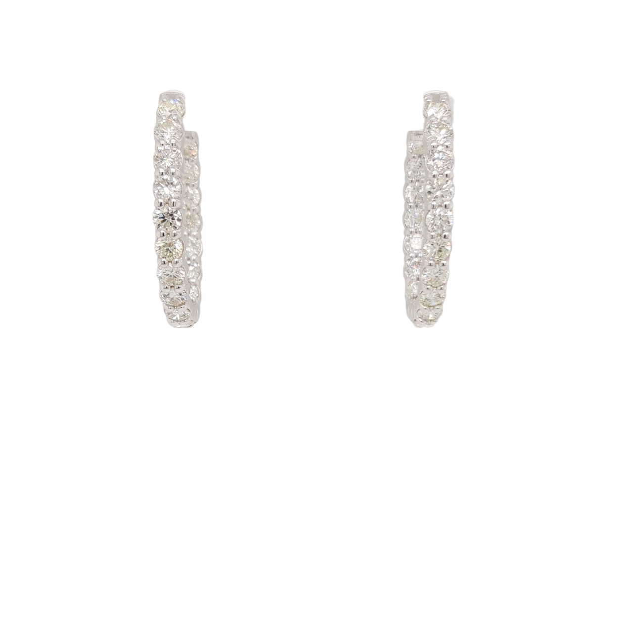 Ladies Diamond Hoop Earrings 7.00 Carats