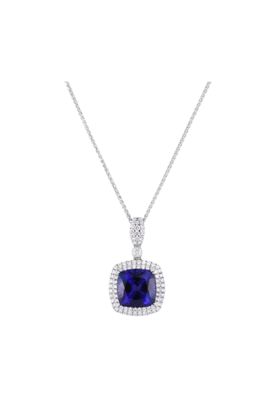 Ladies Tanzanite and Diamond Pendant, 8.22 Carat Tanzanite Stone