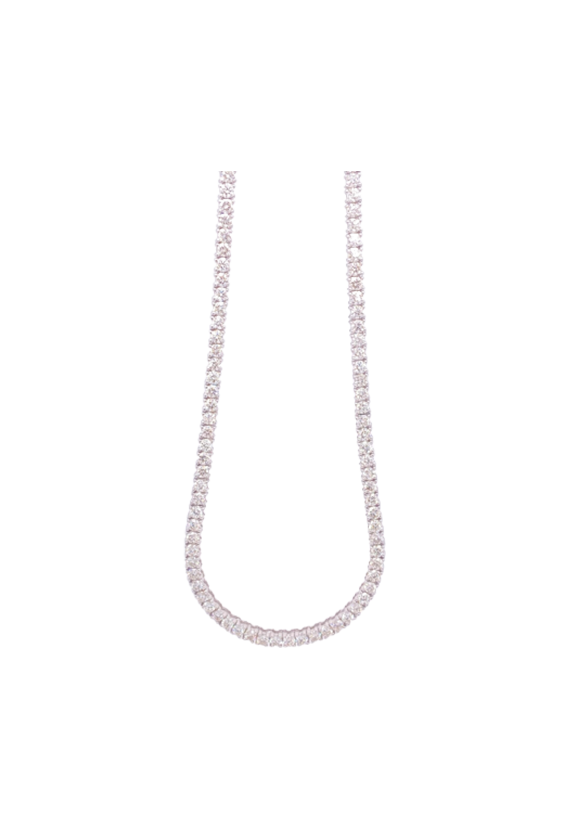 Ladies Diamond Tennis Necklace 6.45 Carats