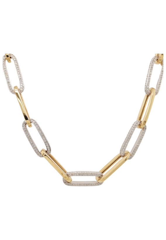 Ladies Paperclip Necklace 4.00 Carats